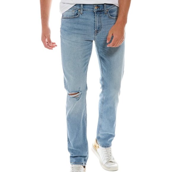 7 For All Mankind Men's Adrien Slim Tapered Jeans Size 34 x 32 NWT Laguna Wash - Picture 1 of 9